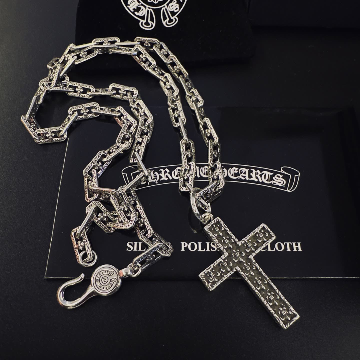 Chrome Hearts Silver Cross Pendant Necklace
